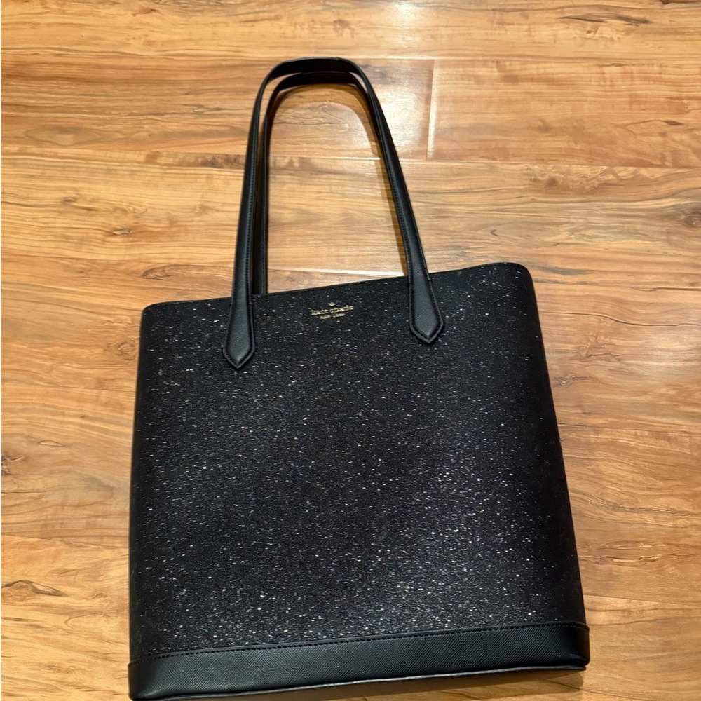 Kate Spade Black Glitter Tote Bag